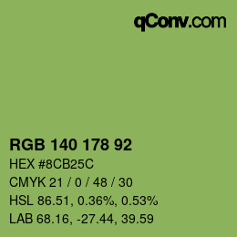 颜色代码: RGB 140 178 92 | qconv.com