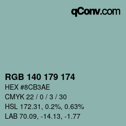 Code couleur: RGB 140 179 174 | qconv.com