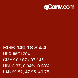 カラーコード: RGB 140 18.8 4.4 | qconv.com