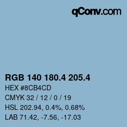 カラーコード: RGB 140 180.4 205.4 | qconv.com