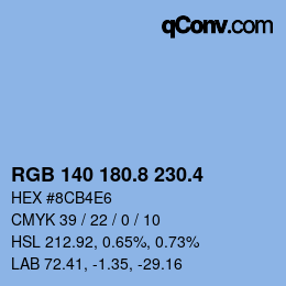カラーコード: RGB 140 180.8 230.4 | qconv.com