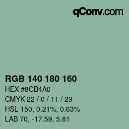 Color code: RGB 140 180 160 | qconv.com