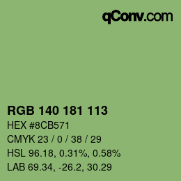 カラーコード: RGB 140 181 113 | qconv.com