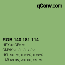 カラーコード: RGB 140 181 114 | qconv.com