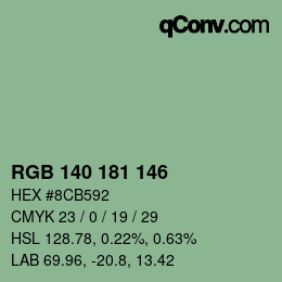 Farbcode: RGB 140 181 146 | qconv.com