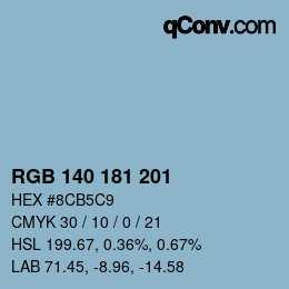 Color code: RGB 140 181 201 | qconv.com