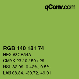 Código de color: RGB 140 181 74 | qconv.com