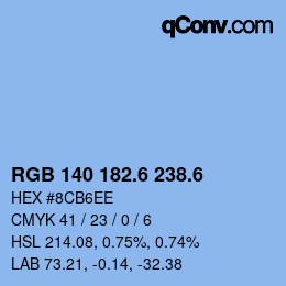 カラーコード: RGB 140 182.6 238.6 | qconv.com