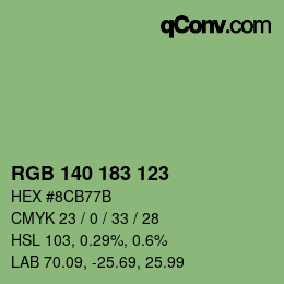 Farbcode: RGB 140 183 123 | qconv.com