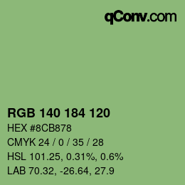 颜色代码: RGB 140 184 120 | qconv.com