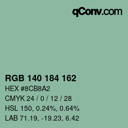颜色代码: RGB 140 184 162 | qconv.com