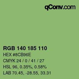 Color code: RGB 140 185 110 | qconv.com
