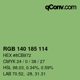 Color code: RGB 140 185 114 | qconv.com