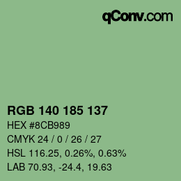 Código de color: RGB 140 185 137 | qconv.com