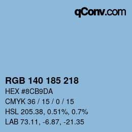 Color code: RGB 140 185 218 | qconv.com