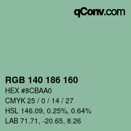 Color code: RGB 140 186 160 | qconv.com