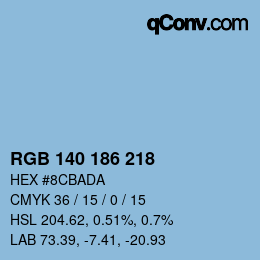 Color code: RGB 140 186 218 | qconv.com