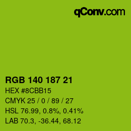 Color code: RGB 140 187 21 | qconv.com