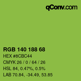颜色代码: RGB 140 188 68 | qconv.com