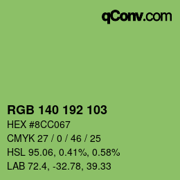 颜色代码: RGB 140 192 103 | qconv.com