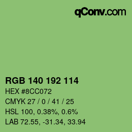 Farbcode: RGB 140 192 114 | qconv.com