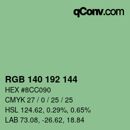 颜色代码: RGB 140 192 144 | qconv.com