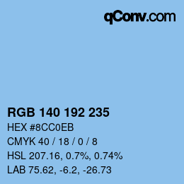 Color code: RGB 140 192 235 | qconv.com