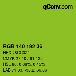 Color code: RGB 140 192 36 | qconv.com