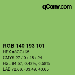 Color code: RGB 140 193 101 | qconv.com