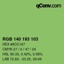 颜色代码: RGB 140 193 103 | qconv.com