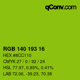 颜色代码: RGB 140 193 16 | qconv.com