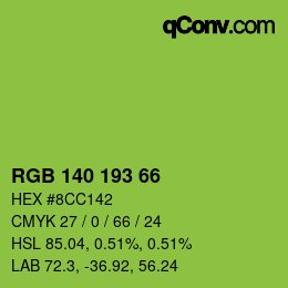 Color code: RGB 140 193 66 | qconv.com