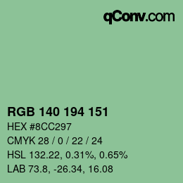 Color code: RGB 140 194 151 | qconv.com