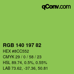 Color code: RGB 140 197 82 | qconv.com