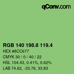 カラーコード: RGB 140 198.8 119.4 | qconv.com