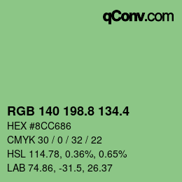 カラーコード: RGB 140 198.8 134.4 | qconv.com