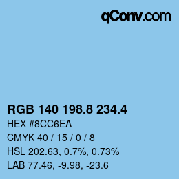 カラーコード: RGB 140 198.8 234.4 | qconv.com