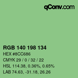 Color code: RGB 140 198 134 | qconv.com