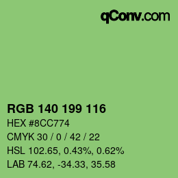 カラーコード: RGB 140 199 116 | qconv.com