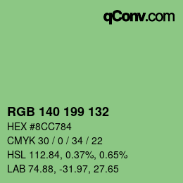 カラーコード: RGB 140 199 132 | qconv.com