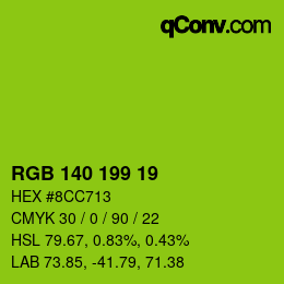 カラーコード: RGB 140 199 19 | qconv.com