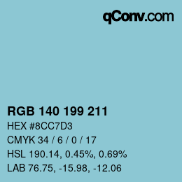 Color code: RGB 140 199 211 | qconv.com