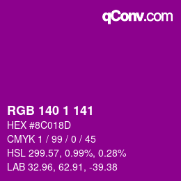 Color code: RGB 140 1 141 | qconv.com