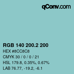 カラーコード: RGB 140 200.2 200 | qconv.com