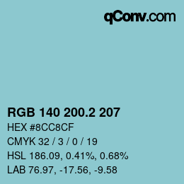 カラーコード: RGB 140 200.2 207 | qconv.com