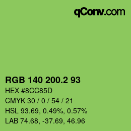 カラーコード: RGB 140 200.2 93 | qconv.com