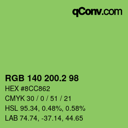 カラーコード: RGB 140 200.2 98 | qconv.com