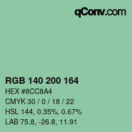 Color code: RGB 140 200 164 | qconv.com