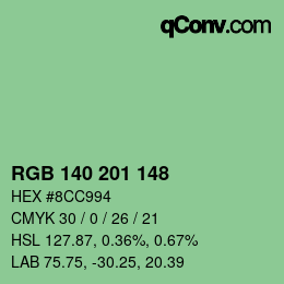 Color code: RGB 140 201 148 | qconv.com