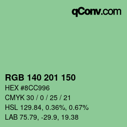 Color code: RGB 140 201 150 | qconv.com
